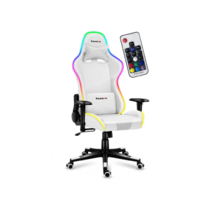 Scaun de gaming, Huzaro Force 6.2, brate reglabile, suport lombar reglabi, perna pentru gat, Mesh, Alb/RGB (HZ-FORCE 6.2 WHITE RGB)